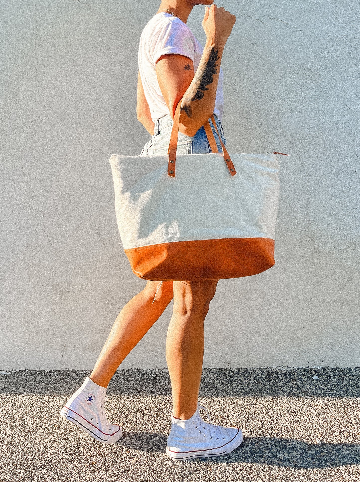 Canvas+Leather Tote (PDF Pattern)