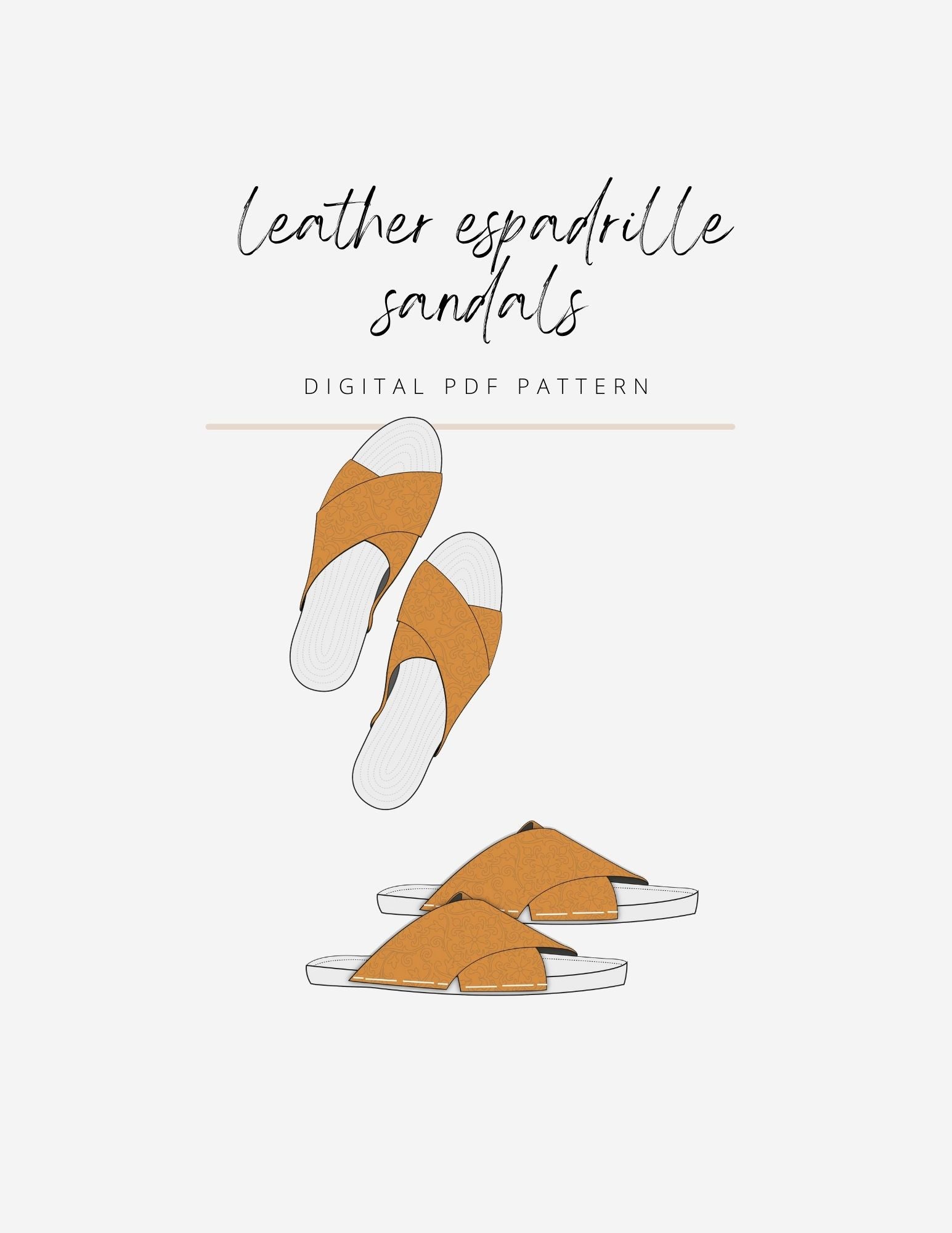 Leather Espadrille Sandals (PDF Pattern)